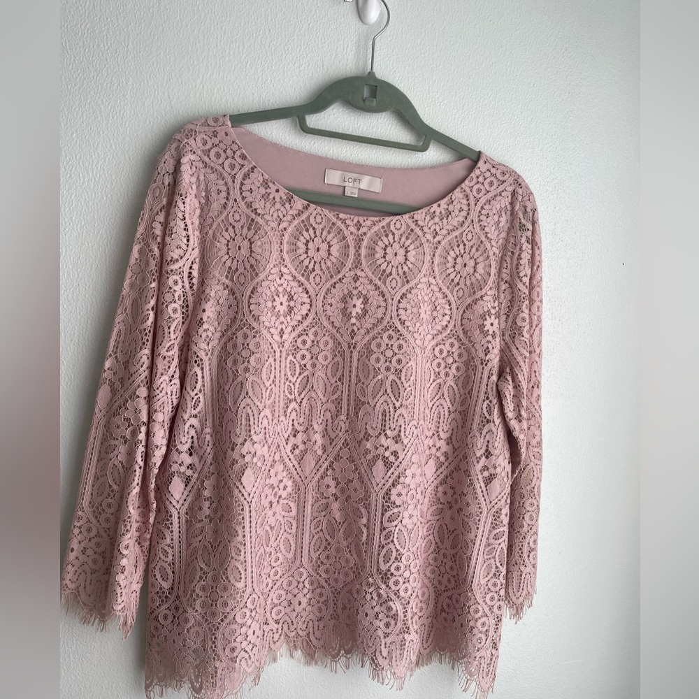 LOFT Pink Lace Top